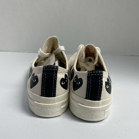 Converse Chuck 70 Low Heart Milk Black Comme des Garçons PLAY A08150C Size 3 Men - Picture 2 of 6